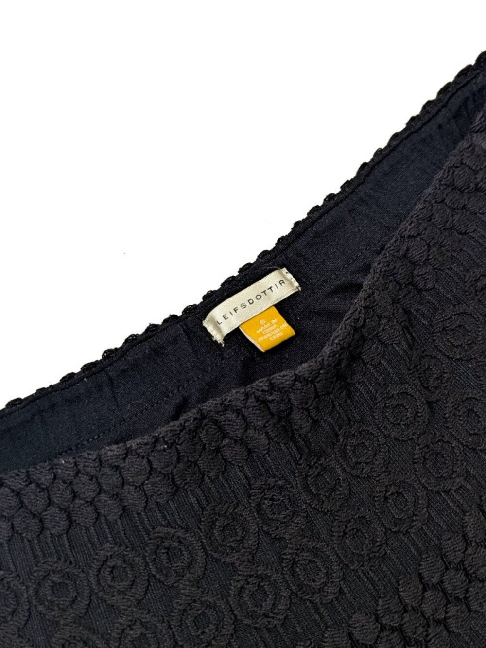 Leifsdottir Anthropologie Black Knit Lace Overlay A-Line Skirt, Size S - Picture 2 of 5